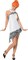 The Costume Center White and Black Wilma Flintstone Girl Teen Halloween Costume - One Size